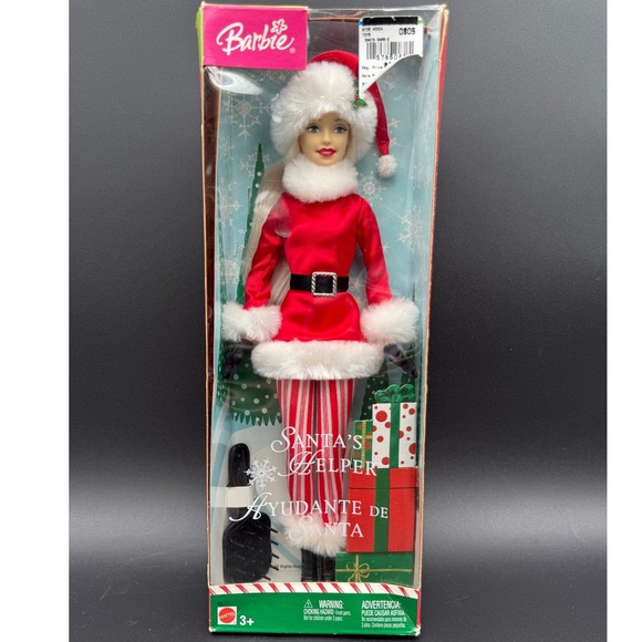 Barbie Other - Barbie Santa's Helper Doll 2004 Mattel Red Christmas Outfit‎ B6271 NRFB